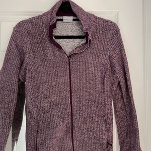 Columbia purple houndstooth fleece jacket size large